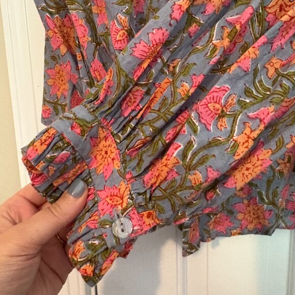 Charina Sarte Botanic Blouse Top Button-Down Ruffle - XS - Picture 7 of 8